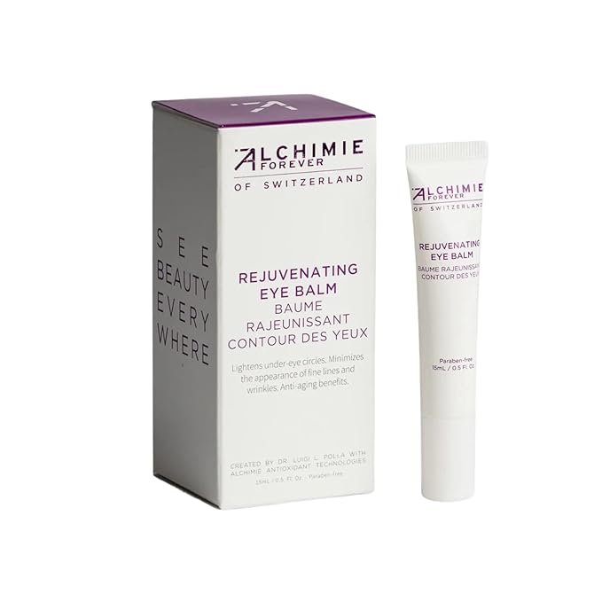 Alchimie Forever Rejuvenating Eye Balm | Hydrating Anti-Aging Eye Cream with Jojoba and Cocoa Butter, European Blueberries, Vitamin K | Reduce Dark Under Eye Circles and Premature Aging | 0.5 fl oz-Velvo Beauty
