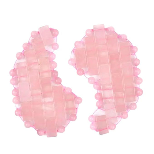 Moon Shape Crystal Clear Quartz Eye Mask, Anti-Aging Hot or Cold Using Stone Eye Mask 100% Natural Beauty Eye Mask (Rose Quartz)-Velvo Beauty