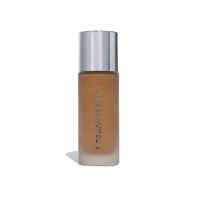 Fitglow Beauty - Natural Foundation+ Photo-Filtering Foundation | Vegan, Woman-Owned Clean Beauty (F5.7 - Deep Warm, Golden Undertones)-Velvo Beauty
