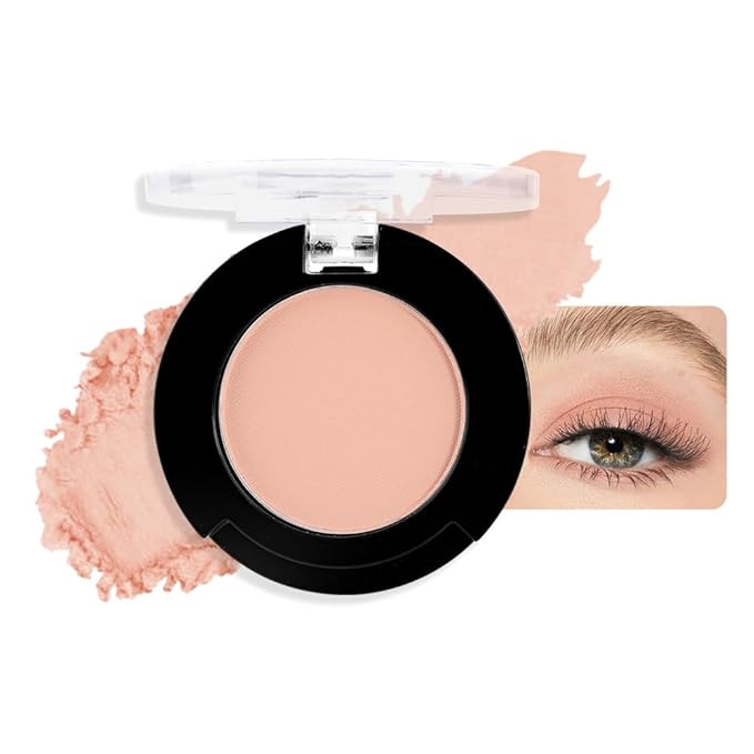 Monochrome Matte Eyeshadow Makeup Palette, Highly Pigmented Nude Eyeshadow Palette, Matte Pressed Powder Eyeshadow Makeup, Single Vegan Eye Shadow, Daily Evening Women Girls Eyes shadow Gift 8#-Velvo Beauty