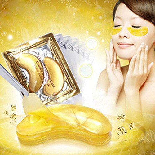 50 Pairs 24K Gold Eye Mask Powder Crystal Gel Collagen Natural Eye Pads For Anti-Aging & Moisturizing Reducing Dark Circles, Puffiness, Wrinkles-Velvo Beauty