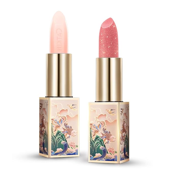 CATKIN Lip Balm Color Tinted Lipstick Ultra Hydrating Lip Deep Moistrurize Chapstick with Vitamin E Nourishing For Cracked & Dry Lips 0.12 oz (2pcs（01+10）)-Velvo Beauty