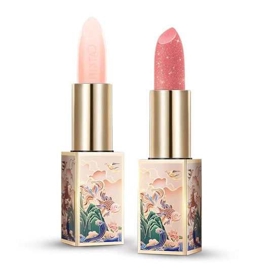 CATKIN Lip Balm Color Tinted Lipstick Ultra Hydrating Lip Deep Moistrurize Chapstick with Vitamin E Nourishing For Cracked & Dry Lips 0.12 oz (2pcs（01+10）)-Velvo Beauty