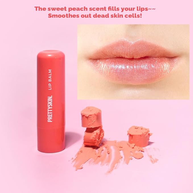PS.PRETTYSKIN Moisture Lip Balm 0.15oz.(4.5g) Smooth, Soft Texture, Hydrating, Natural Shine, Glossy, korean lip balm (Peach)-Velvo Beauty