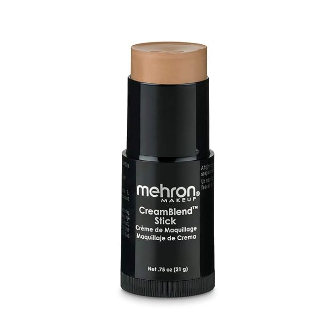 Mehron Makeup CreamBlend Stick | Face Paint, Body Paint, & Foundation Cream Makeup | Body Paint Stick Perfect for Halloween .75 oz (21 g) (Medium 2)-Velvo Beauty