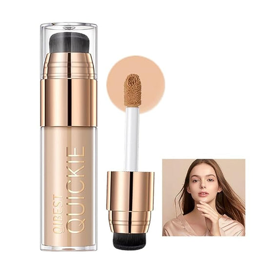 Stay Matte Liquid Foundation Concealer, Silky, Mist, Moisturizing, Long-Wear Liquid Makeup, Sheer To Full Coverage for A Hydrated, Natural Nude Looking Glow & Luminous, Dewy Finish On All Skin Types (#02)-Velvo Beauty