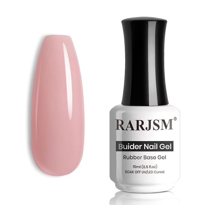 RARJSM Rubber Base Coat Gel Polish Nude Jelly Pink Skin Tone Rubber Base Gel for Nails Natural Nude Color French Manicure Extend Gel Soak Off Curing Requires Single Bottle 15ml Salon Home DIY Use-Velvo Beauty
