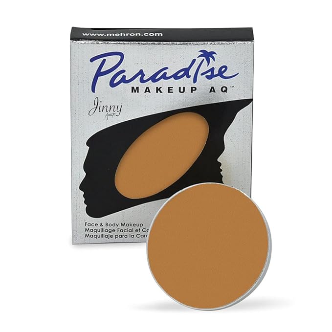 Mehron Makeup Paradise Makeup AQ Refill Size | Stage & Screen, Face & Body Painting, Beauty, Cosplay, Halloween | Water Activated Face Paint, Body Paint, Cosplay Makeup .25 oz (7 ml) (LIGHT BROWN)-Velvo Beauty