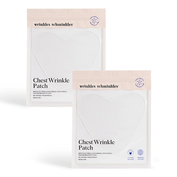 Wrinkles Schminkles Chest, Cleavage & Body Stretch Mark Wrinkle Patches | Reusable Hypoallergenic Pregnancy Safe Silicone Smoothing Pads to Prevent and Reduce Wrinkles & Stretch Marks | 2 Pack-Velvo Beauty
