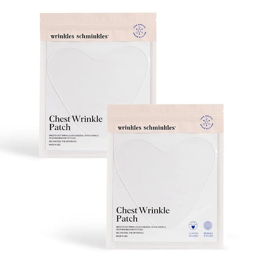 Wrinkles Schminkles Chest, Cleavage & Body Stretch Mark Wrinkle Patches | Reusable Hypoallergenic Pregnancy Safe Silicone Smoothing Pads to Prevent and Reduce Wrinkles & Stretch Marks | 2 Pack-Velvo Beauty