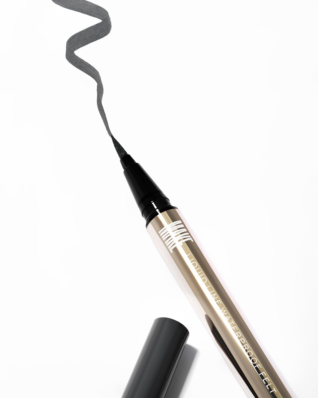 MAKE Beauty Liquid Line Waterproof Liquid Eyeliner Pen. Smudge-Proof Felt Tip for Precise Application of Lines, Wings, and Graphics. Long Lasting Eye Liner - Shade, Carbon Matter-Velvo Beauty
