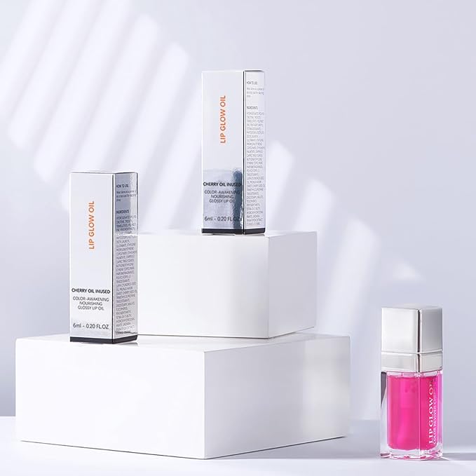 Hydrating Lip Glow Oil Moisturizing Plumping Lip Tint Lip Gloss Transparent Lip Balm Long Lasting Nourishing Repairing Lightening Lip Lines (007# RASPBERRY)-Velvo Beauty