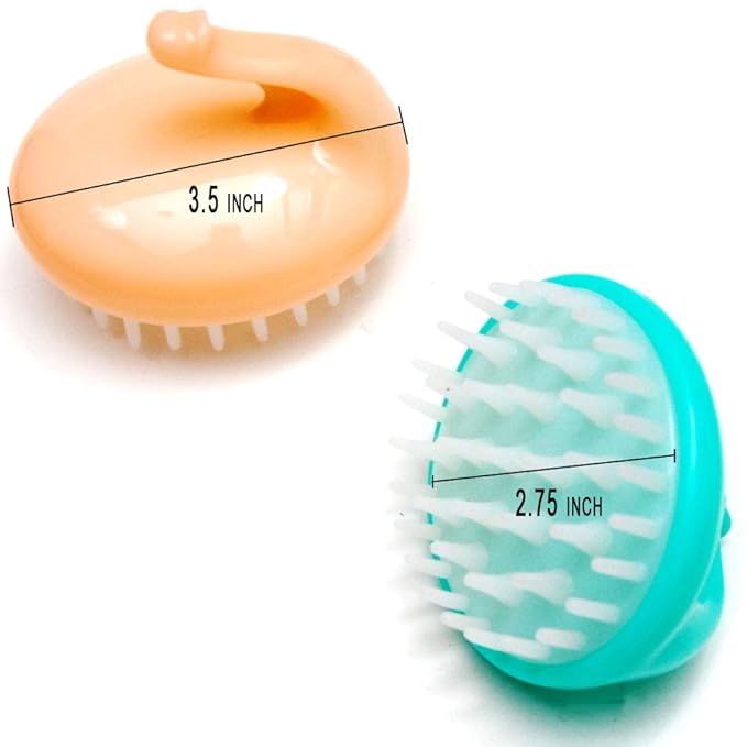 Hair Scalp Massage Shampoo Brush Massager (Assort Color_2 Pack)-Velvo Beauty