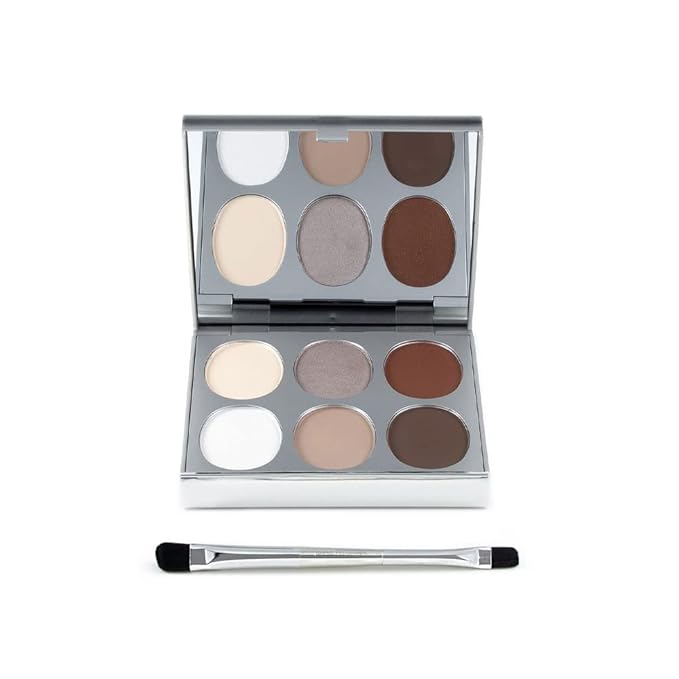 Jerome Alexander New Again Eyeshadow Palette & Brush, 6 Buildable & Blendable Micronized Powder Shades (Bright Definition)-Velvo Beauty