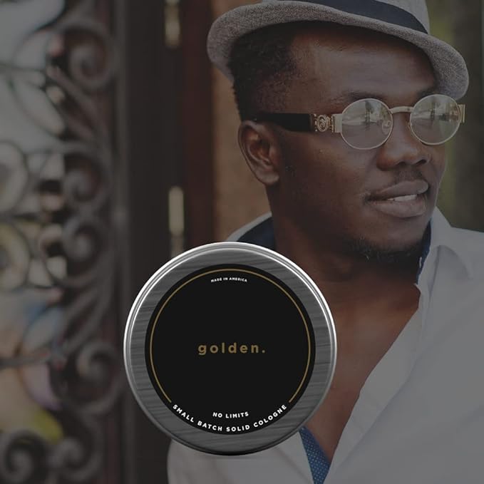 Golden Grooming Co. Solid Cologne - Travel-Sized Concentrated Balm - Solid Perfume with Subtler Scent and Long-Lasting Fragrance - For Men of Color - 1 oz Tin-Velvo Beauty