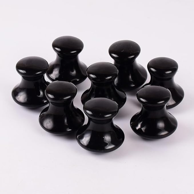 1 Pc Mushroom Jade Gua Sha Facial Tools, Jade Roller Guasha Massage Black Jade Stone Mushroom Shaped Face Lift Remove Wrinkles Massager for Women Spa, Gua Sha Massage Knobs for Body Relaxing-Velvo Beauty