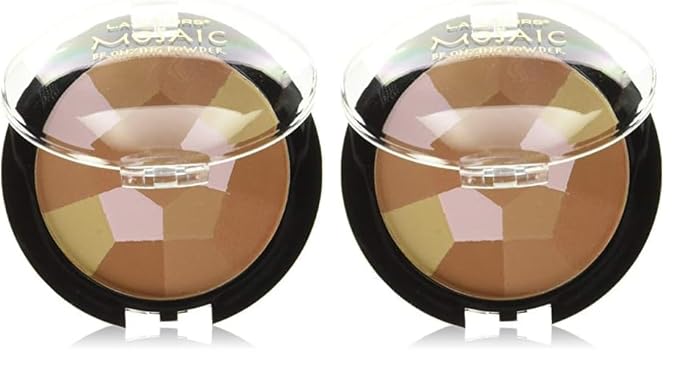 L.A. Colors Mosaic Bronzer/Blush Compact, Golden Bronze, 0.09 Ounce (Pack of 2)-Velvo Beauty