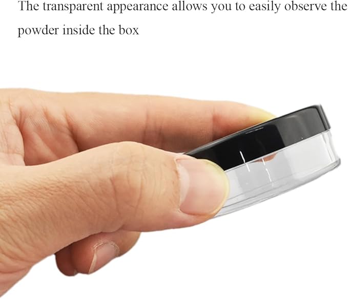 HAHIYO 2P 10ml/0.34oz Plastic Empty Travel Powder Container Small Loose Powders Compact Case Makeup Cosmetic Jar Refillable Powders Box No Leak Powder Holder with Rotatable Sifter and Black Screw Lid-Velvo Beauty