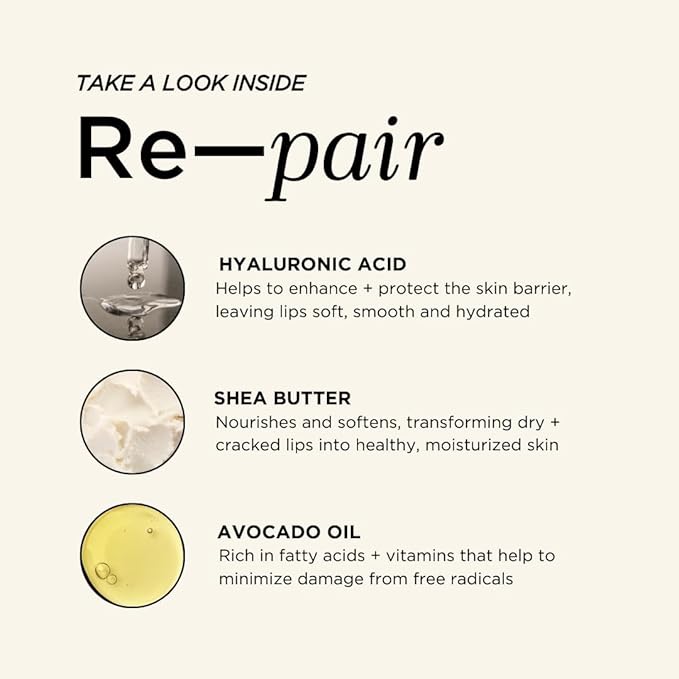 HALEYS Re-pair Nourishing Lip Balm, VEGAN KOREAN formula with Hyaluronic Acid, Shea Butter & Avocado for Dewy Soft Lips, 0 Residue, Lightweight, Shine, All-Day Comfort, Calms, Soothes, Hydrates Lips-Velvo Beauty