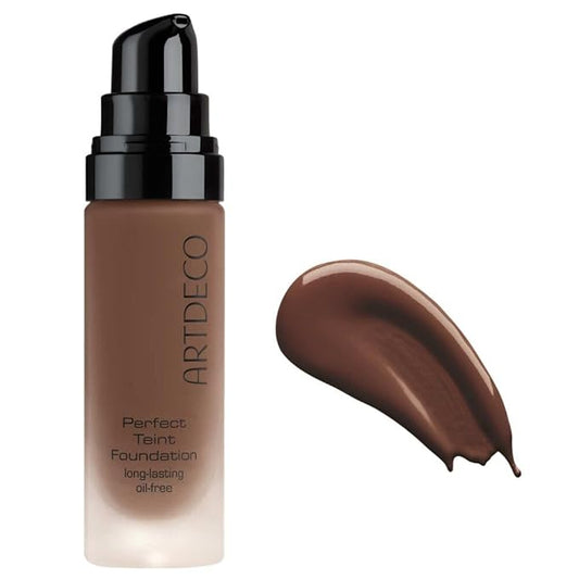 ARTDECO Perfect Teint Foundation - Neutral Deep Truffle - Lightweight Liquid Formula - Medium-Full Coverage - Without Mask-Like Effect - Conceals Imperfections - Vegan Makeup - Hyaluron - 0.67 Fl Oz-Velvo Beauty