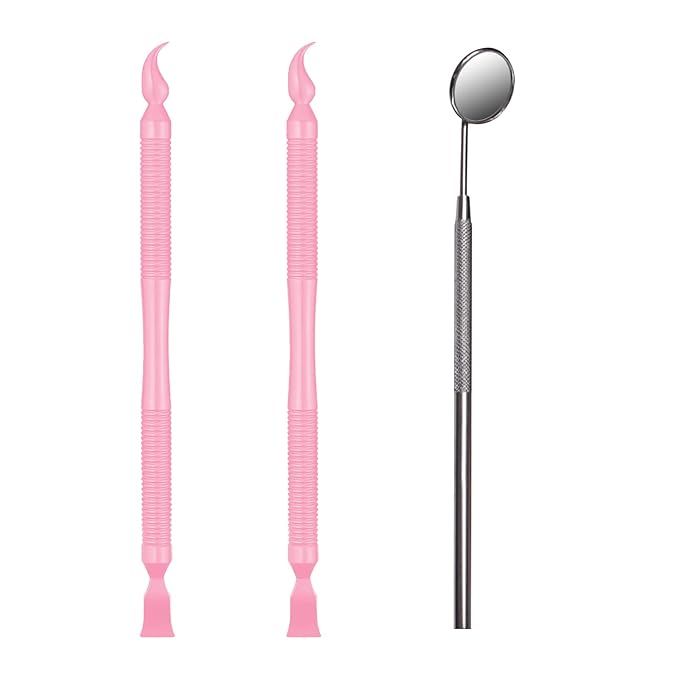 Libeauty Pink Eyelash Lift Tool, Lash Extension Supplies Metal Makeup Mirror, Lash Lifting Applicator Brush Needle for Salon or Home Use-Velvo Beauty