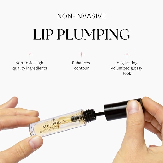 BIG POUT ENERGY Lip Plumper, Chili-Infused Lip Plumping Oil for Full and Smooth Lips, Lip Gloss Finish, With Easy Swipe XL Wand Applicator, Dubai Gold, 0.12 fl oz-Velvo Beauty