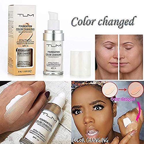 KOSIMI 30ml TLM Color Changing Foundation Liquid Base Makeup Change To Your Skin Tone By Just Blending, white-Velvo Beauty