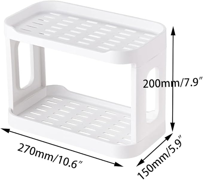 2PCS Kitchen Spice Rack or Bathroom Countertop Organizer, 2-Tier Desk Organizers，Mail Holder for Office Desk Organization, Gift for Teachers, Classmates, and Friends,White-Velvo Beauty