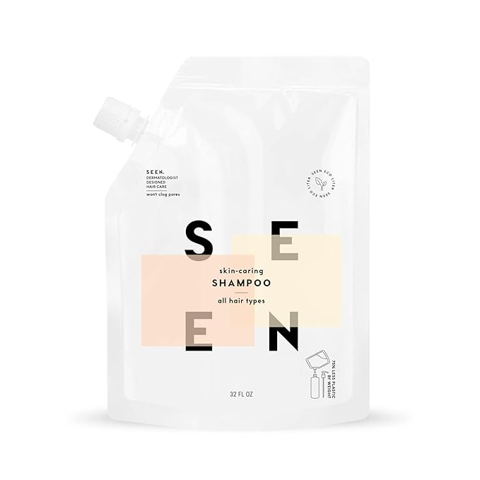 SEEN Shampoo Eco-Refill -Non-Comedogenic & Sulfate-Free Hair Shampoo- Dermatologist-Developed - Safe for Sensitive, Eczema & Acne Prone Skin-Velvo Beauty