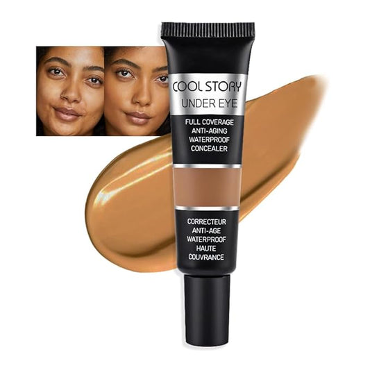Kaely under Eye Concealer Full Coverage,Waterproof Concealer for Dark Circles,Puffiness,Redness,Cream Foundation Eye Brightener Serum,Color corrector de ojeras,Anti Aging,Natural Matte Finish,Dark-Velvo Beauty