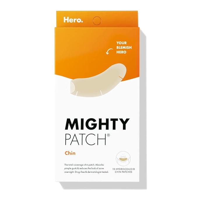 Hero Cosmetics Mighty Patch™ Chin Patch - XL Contoured Hydrocolloid Chin Patch for Blemishes and Pimples - Non-Irritating (10 Count)-Velvo Beauty