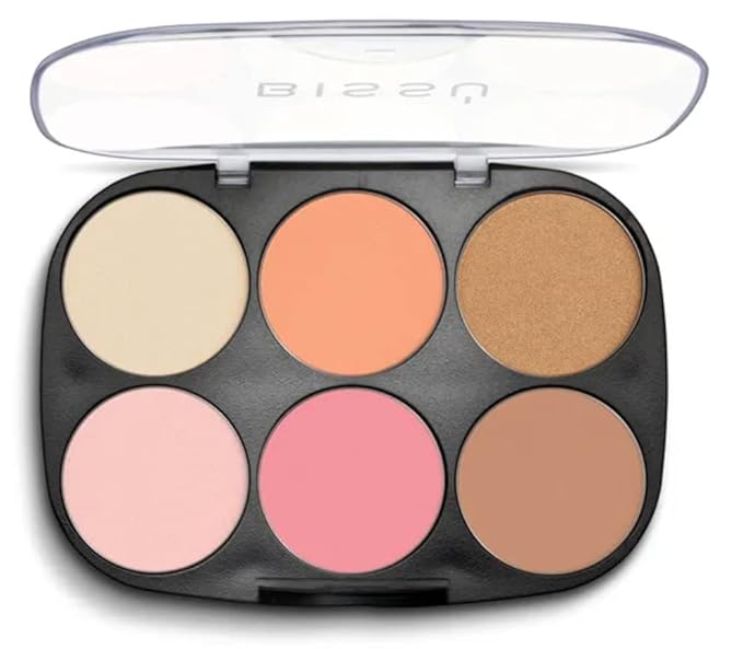 Bissú 6 colors Makeup Palette (4grms each color) includes 2 highlighters, 2 Bronzers, 2 Blushes (La de Cajón)-Velvo Beauty