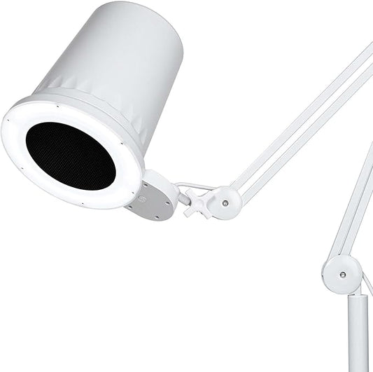 4BLANC® Alize Original Vacuum Nail Dust Collector for Pedicure with Built-in Dimmable LED Lamp, Certified HEPA 11 Medical Grade Replaceable Filter, and Universal Table Mount-Velvo Beauty