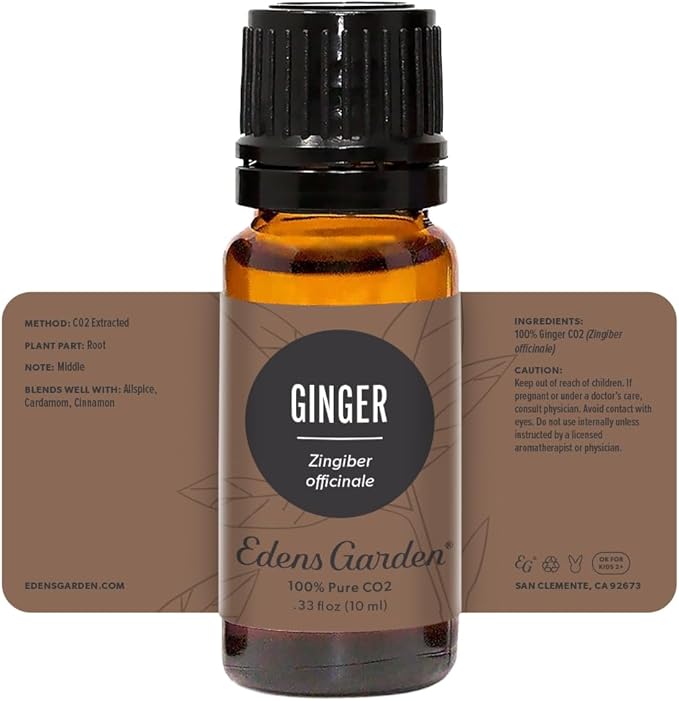 Edens Garden Ginger CO2 Essential Oil- 100% Pure Premium Grade, Undiluted, Natural, Therapeutic, Aromatherapy, The Best for Diffuser, Candle, Laundry, Humidifiers 10 ml (.33 fl oz)-Velvo Beauty
