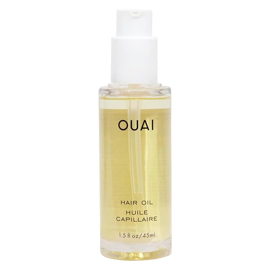 OUAI Hair Oil - Hair Heat Protectant Oil for Frizz Control - Adds Shine and Smooths Split Ends - Color Safe Formula - Paraben, Phthalate and Sulfate Free (1.5 fl oz)-Velvo Beauty