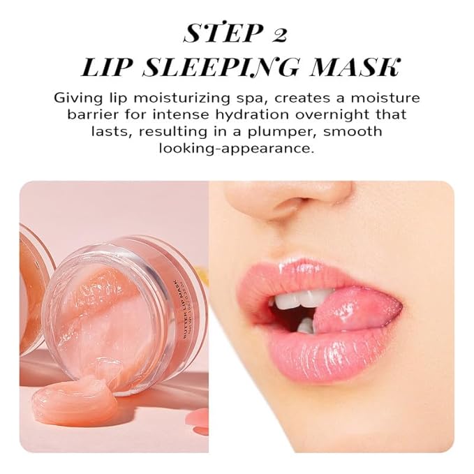 ANAIRUI Lip Mask Set, Lip Exfoliator Scrub & Moisturizer,Grapefruit Lip Care Kits With Lip Sleeping Mask & Sugar Lip Scrub, Lip Overnight Plumper Set for Dry, Chapped Lips-Velvo Beauty
