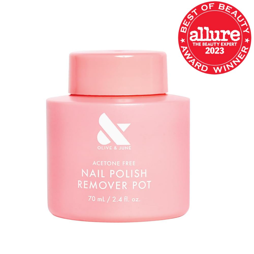 Olive & June Polish Remover Pot | Acetone-Free Nail Polish Remover with Sponge Lid for Mani + Pedi | No-Mess, Gentle & Effective Formula | Non Acetone | Vegan & Cruelty-Free | 60mL-Velvo Beauty