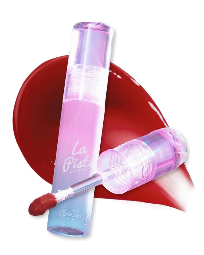 DEARMAY LA PISTE LIP TINT LP03 Romantic 0.14 oz. long lasting lip stain with glossy finish and lightweight texture, non sticky, hydrating formula with no flaking and glassy vivid tint, korean makeup-Velvo Beauty