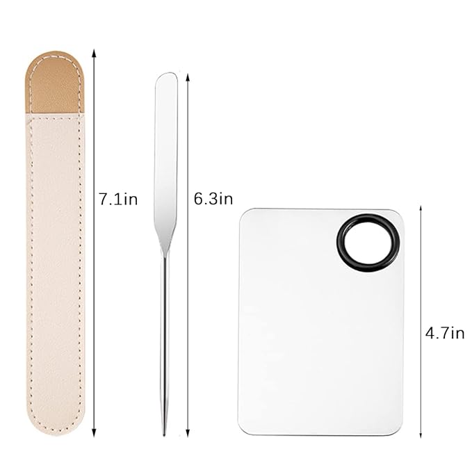 Korean Picasso Makeup Spatula Palette Set for Liquid Foundation, Stainless Steel Mixing Scraper Artist Nail Art Stirring Makeup Tool-Velvo Beauty