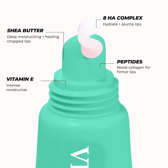 Vitamasques Lip Butter Balm - Sweet Mint, Korean Lip Balm - Peptide Lip Treatment - Lips Balm Hydrating - Light Tinted Lips balm - Made in Korea - 0.33 fl.oz-Velvo Beauty