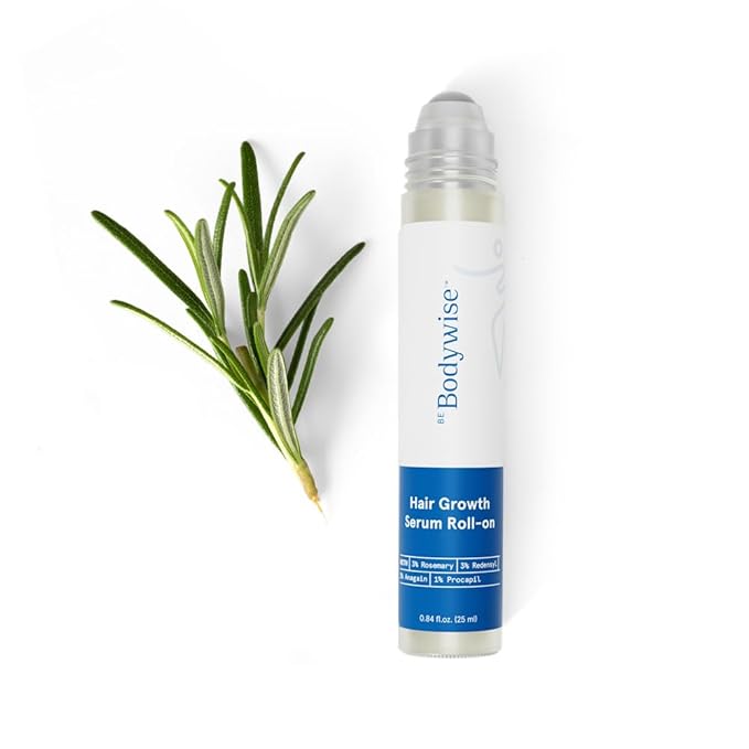 Be Bodywise Rosemary Hair Growth Serum Roll On 25 ml – 3% Rosemary, 3% Redensyl & 2% Anagain | DHT-Blocking Scalp Serum Boosts Oxygen Flow, Reduces Hair Fall | Paraben/Sulfate-Free | Women & Men-Velvo Beauty