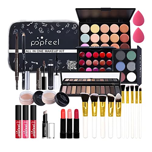 Makeup Sets For Women Brush Sets(Eyeshadow,Primer,Concealer,lipstick,lipgloss,Eyeliner,Eyebrow,Makeup brushe,Mascara &more) (27 sets A)-Velvo Beauty