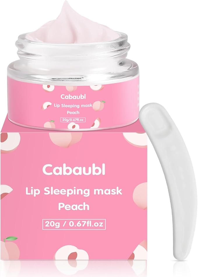 Lip Sleeping Mask,Moisture Lip Mask Overnight,Night Repair Sleeping Lip Balm,Sleeping Lip Butter Balm to Moisturize & Nourish Dry Cracked Lips,Lip Treatment Mask,Peach Lip Mask(20g, 0.7 oz)-Velvo Beauty