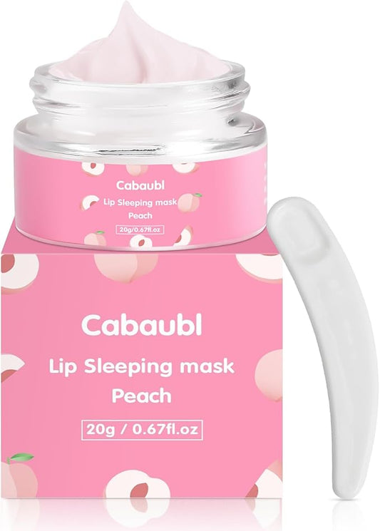 Lip Sleeping Mask,Moisture Lip Mask Overnight,Night Repair Sleeping Lip Balm,Sleeping Lip Butter Balm to Moisturize & Nourish Dry Cracked Lips,Lip Treatment Mask,Peach Lip Mask(20g, 0.7 oz)-Velvo Beauty