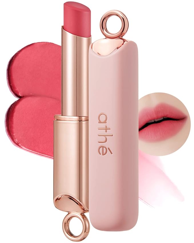 ATHÉ Authentic Airy Lip Balm 08 PINK A LOT, Korean Vegan Color Lip Blam, Flake-Free Slim Fit Lips, Silky Powdery Finish & Air-like Blurring with Vibrant Colors, 0.11oz.-Velvo Beauty