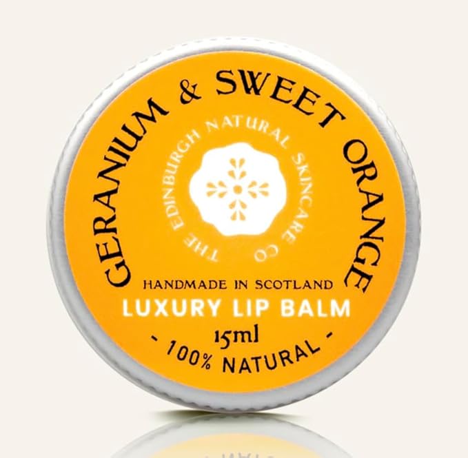 Sweet Orange and Geranium Lip Balm | Moisturises, Conditions & Repairs | Coconut Oil & Cocoa Butter | 100% Natural | Handmade in Scotland-Velvo Beauty
