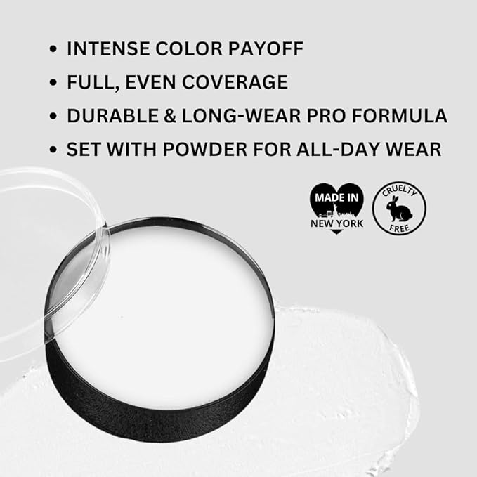 Mehron Makeup Color Cups | Stage, Foundation, Face Paint, Body Paint, Halloween | Face Paint Makeup | Greasepaint .5 oz (14 g) (Clown White)-Velvo Beauty