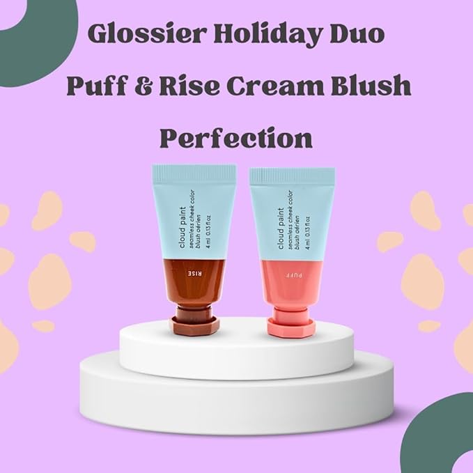 Glossier Mini Cloud Paint Gel Cream Blush Duo:: Rise (Warm Terracotta) and Puff (Light, Cool Pink)-Velvo Beauty