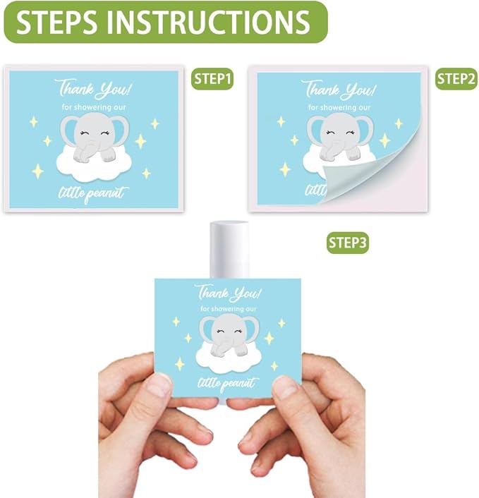 OLYCRAFT 100Pcs 4 Styles Elephant Lip Balm Labels Stickers 2.1x1.7 inch Self-Adhesive Favor Lip Balms Elephant Stickers with Thank You Words for Lipstick Wrapping Decorations Birthday Party Supplies-Velvo Beauty