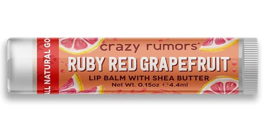 Crazy Rumors Ruby Red Grapefruit Lip Balm. 100% Natural, Vegan, Plant-Based, Made in USA (1-Pack)-Velvo Beauty